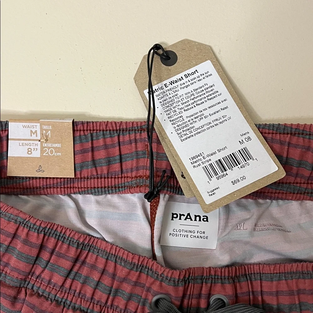PrAna Men Medium Pull On Metric E-Waist Board Stretch 8